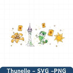 Pascal Tower Lantern Minimalist Disney Tangled Rapunzel PNG
