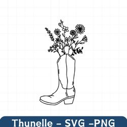 Cowboy Boots With Flower Cut Files SVG PNG JPEG GiF Cricut Design Space files