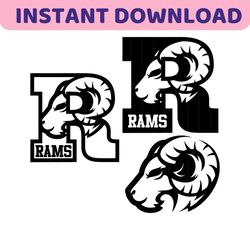 Rams  Mascot & Letter Team Logo, Sublimation/Cut File, T Shirts and more