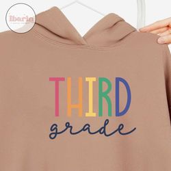 Rainbow Third Grade Svg, Third Grade Png, 3rd Grade Cut File, Elementary Teacher Shirt Svg, Sublimation Design, Digital