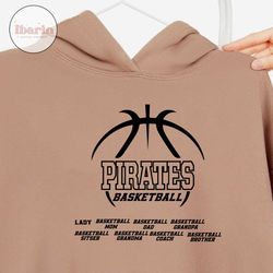 Pirates Basketball Outline Download Files SVG, DXF, EPS, Silhouette Studio, Vinyl Cut Files, Digital Cut Files Use with Cricut, Silhouette