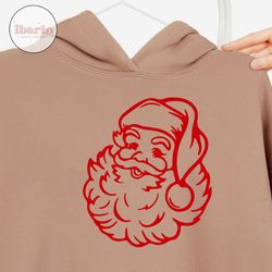 Red Santa SVG, Santa Face SVG, Christmas SVG, Santa Cut File, Santa Face Clip Art, For Cricut and Glowforge