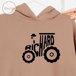 Personalized Boys Custom Name ractor SVG, Kids Tractor Shape Toddler Boy SVG, Birthday Boy, Customized Warped Words