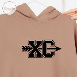 Sports Clipart: Thick Bold Black Letters 'XC' Standing for Cross Country with Arrow through the MIddle  Digital Downloa