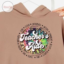 Teacher aide png, Retro teacher sublimation designs downloads, Leopard teacher's aide life shirt cheetah animal print vi
