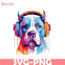 American bully PNG sublimation design American bully wearing headset instant digital downloads