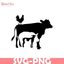 Farm Animals Svg, Stacked Animals Svg, Farm Svg, chicken svg, Pig svg, Cow Svg, Barn Farm Animal Clipart, Farmhouse PNG