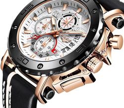 Men Watches Fashion Sport Leather Watch Man Luxury Date Waterproof Quartz Chronograph Relogio Masculino