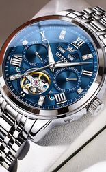 Men's Watches Hollow Out Automatic Mechanical Original Wristwatch for Man Waterproof Luminous Perpetual Calendar Fashion