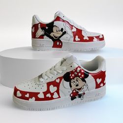 custom shoes air force 1, unisex shoe, gift, white, black, customization sneakers , personalized gift, style Disney