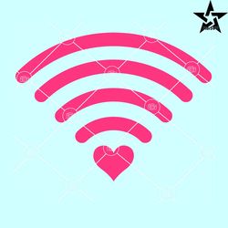 Love Wi-Fi svg, Wifi Icon svg, Love heart svg, Wi-Fi Sign svg, Wi-fi with heart SVG, WiFi svg