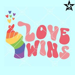 Love wins wavy text LGBT svg, LGBTQ svg, LGBT Shirt svg, Gay svg, Pride svg