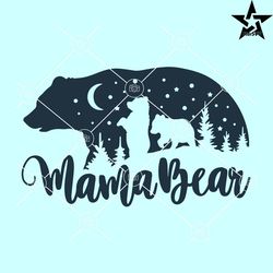 Mama bear and two cubs SVG, Mother of two SVG, mama bear SVG for cricut