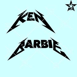 metal rock ken barbie logo svg barbie and ken svg,, barbie movie svg