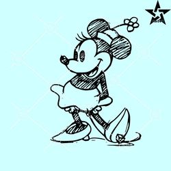 Minnie Mouse sketch SVG, Minnie mouse svg, Minnie svg