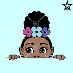 Peeking Afro Girl svg, Natural hair svg, Black woman SVG, Black Girl Magic SVG