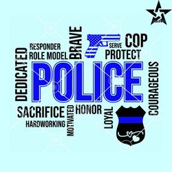 Police Badge with words svg, police badge svg, Police Thin Blue Line SVG