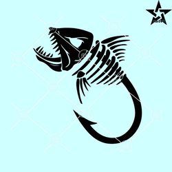 skeleton fish hook svg, fish hook svg, bass fishing svg