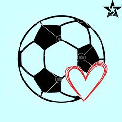 Soccer ball with heart SVG, Soccer Ball SVG, Soccer Heart SVG, Love soccer svg