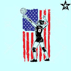 US Women volleyball player name svg, US volleyball player svg, Volleyball SVG, USA Flag Volleyball Player SVG