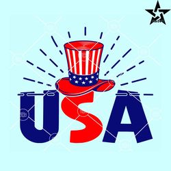 USA Flag Uncle Sam Hat svg, Patriotic Hat Svg, July 4th Costume svg, American Hat Svg