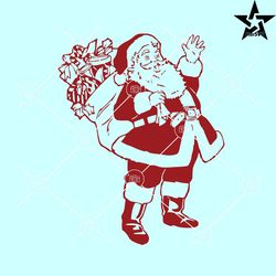 Vintage Santa Waving SVG, Happy Santa svg, waving Santa svg