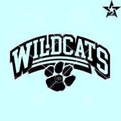 Wildcats Paw Print SVG, Wild cats football SVG, Wildcats SVG, Wildcats Fan SVG