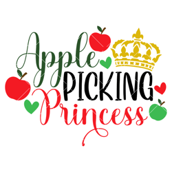 Apple Picking Princess Svg, Girls Fall Svg, Girls