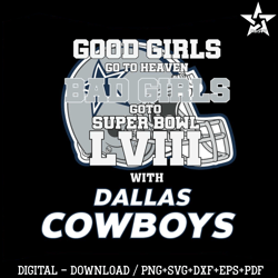 Bad Girls Go To Super Bowl LVIII With Dallas Cowboys SVG