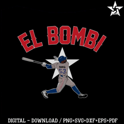 Baseball El Bombi Adolis Garcia Swing MVP SVG Download
