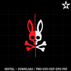 Bunny Skull Red White Svg Best Graphic Designs Cutting Files