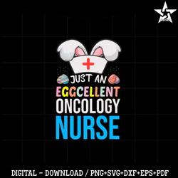 Eggcellent Oncology Nurse Easter Cute Bunny Ears Medical Svg.