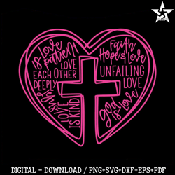 Faith Heart Religious Valentine SVG.
