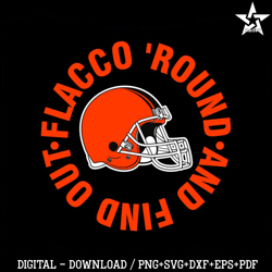 Flacco Round and Find Out Cleveland Helmet SVG.