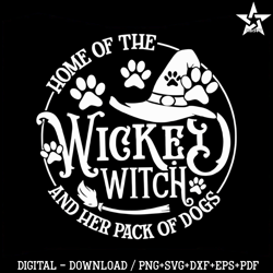 Funny Home Of The Wicked Witch And Her Pack Of Dog SVG
