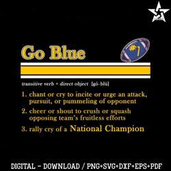 Go Blue Michigan Football Definition SVG