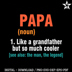 Happy Fathers Day Papa Definition Like A Grandfather SVG