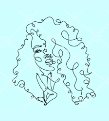 Afro woman line art SVG, afro woman sketch svg, afro woman abstract SVG