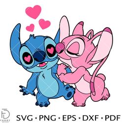 Stitch and Angel Svg, Love Svg, Valentine's Day Svg, Disney Svg, Cricut, Vector Cut File 2