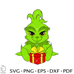 baby green monster svg, cute baby grinc svg, cute