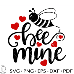 Bee Mine Svg, Valentine's Day Svg, Kids Valentine Svg, Love