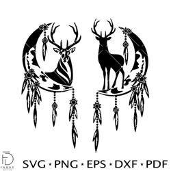 Boho Deer Monogram Svg, Hunting Season Svg