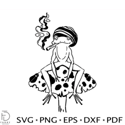 Hippie Frog with Weed On Mushroom Svg, Mystical Toad Svg