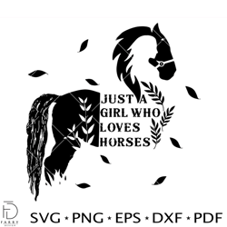 Just a Girl Who Loves Horses Svg, Horse Girl Svg, Horse Svg