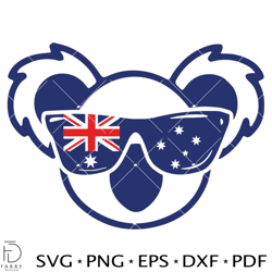 Koala Australian Flag Glasses Svg, Koala Face Svg, Koala Svg