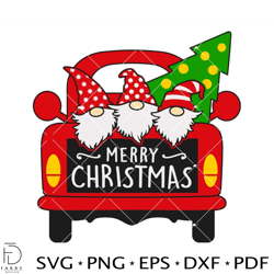 Merry Christmas Gnome Truck Svg, Christmas Gnome Svg, Truck Christmas Svg