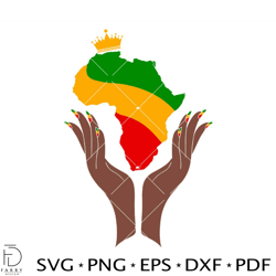 The Hand Raises the Crown of Africa Svg, Africa Crown Svg
