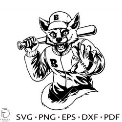 Wolf Baseball Mascot Svg, Baseball Logo Svg, Sport Mascot