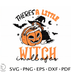 A Little Witch In All Of Us SVG Pumpkin Witch Cutting Digital File