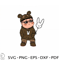Baby Bad Bunny Easter Balloon SVG Files for Cricut Sublimation Files